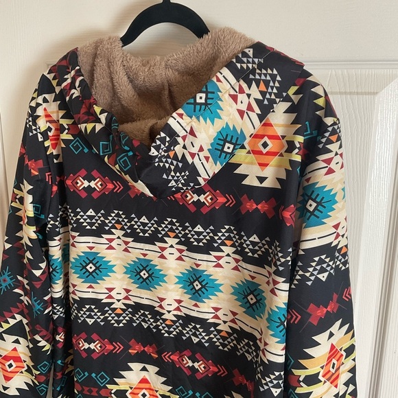 Women's Geometric Aztec Southwestern Print Jacket size X-Large - Picture 9 of 10